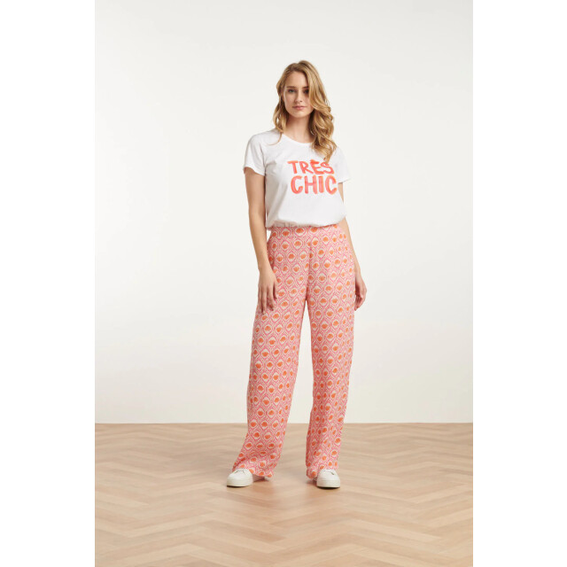 Smashed Lemon 25231 te katoenen t-shirt met tres chic opdrukperzik | 25231-000-998 large