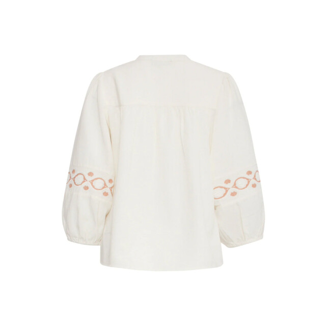 Smashed Lemon 25194 off white top met geborduurde mouwen | sand-off 25194-010-720 large