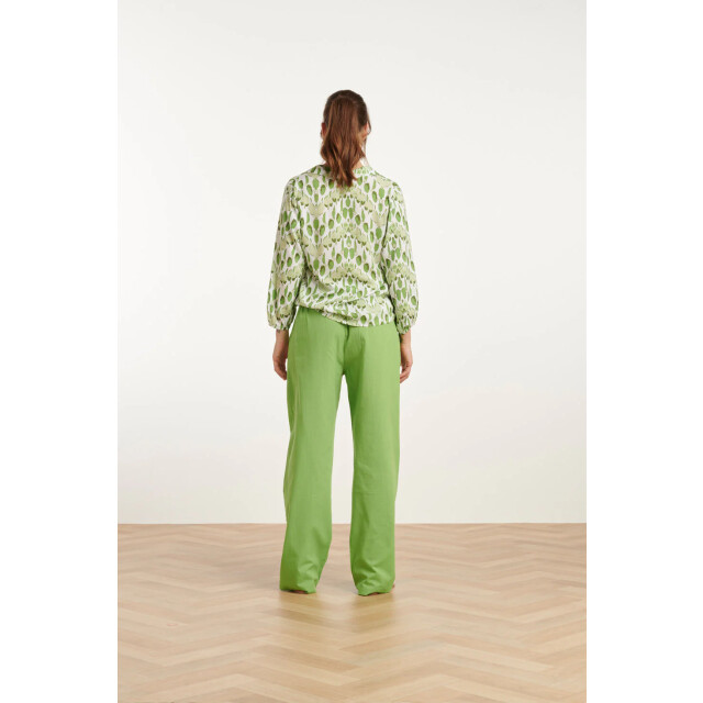 Smashed Lemon 25177 lime linnen broek | 25177-500-XS large