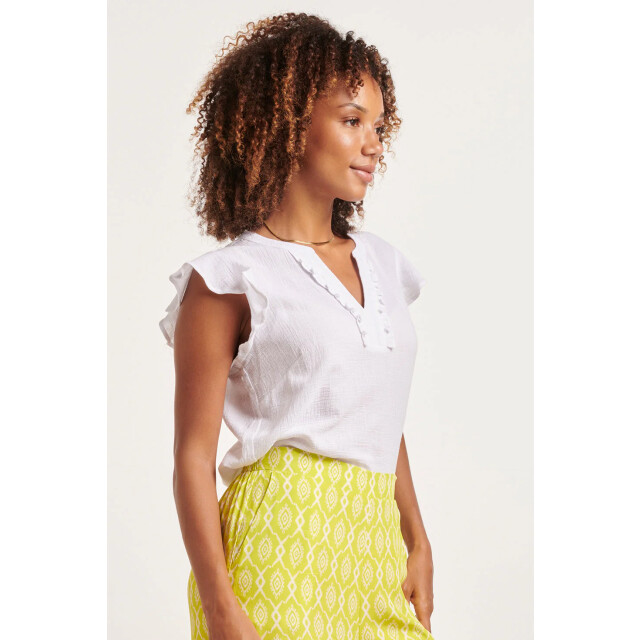 Smashed Lemon 24359 dames korte ruffle mouw te top | 24359-000-S large