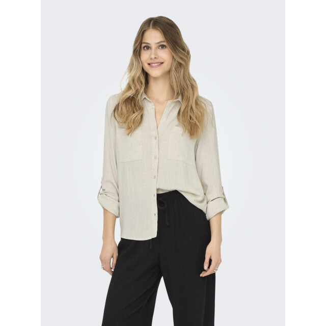Only Asmin-siesta ls linen bl shirt zand 4309.04.0003 large