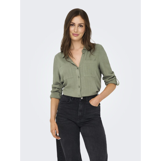 Only Asmin-siesta ls linen bl shirt army 4309.26.0001 large