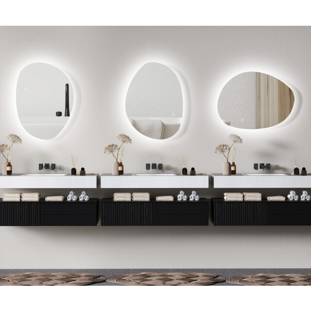 4goodz Asymmetrische badkamerspiegel met led-verlichting 70x50 cm 3174486 large