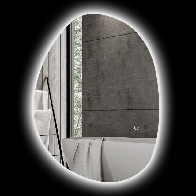 4goodz Asymmetrische badkamerspiegel met led-verlichting 70x50 cm 3174486 large