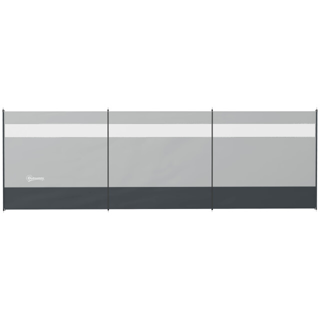 4goodz Windscherm met kijkvenster en draagtas, stalen palen 440x140cm - 3174488 large