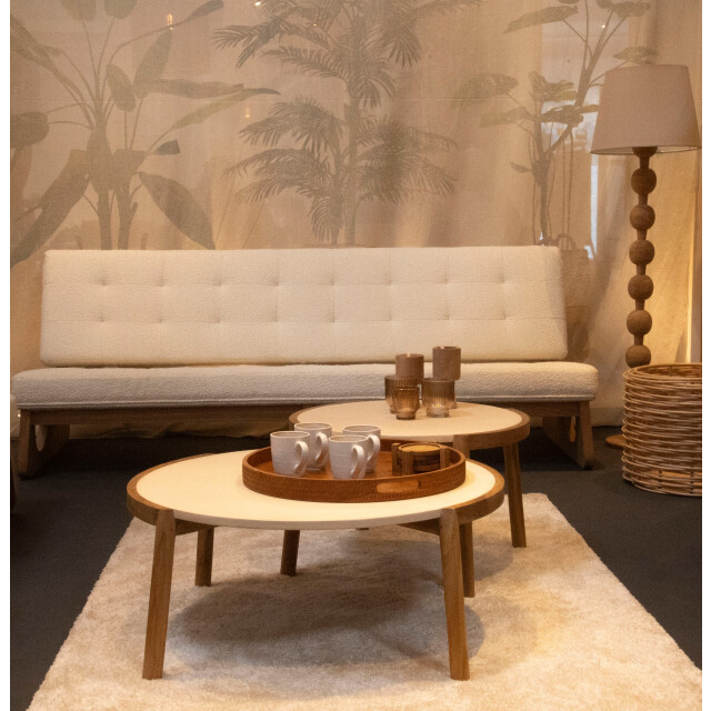 HSM Collection -salontafel coffees-60x60x40-/creme-teak/cement 2959316 large