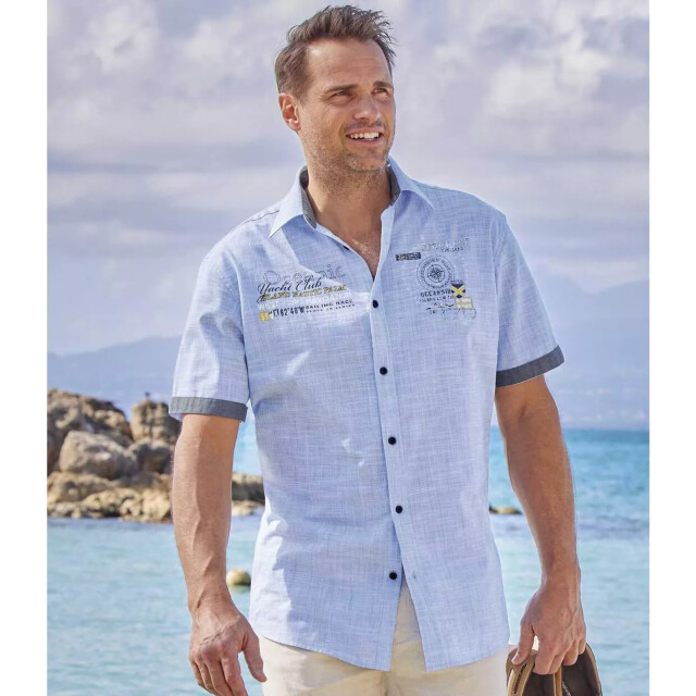 Atlas For Men Heren poplin overhemd UTAF192_blue large