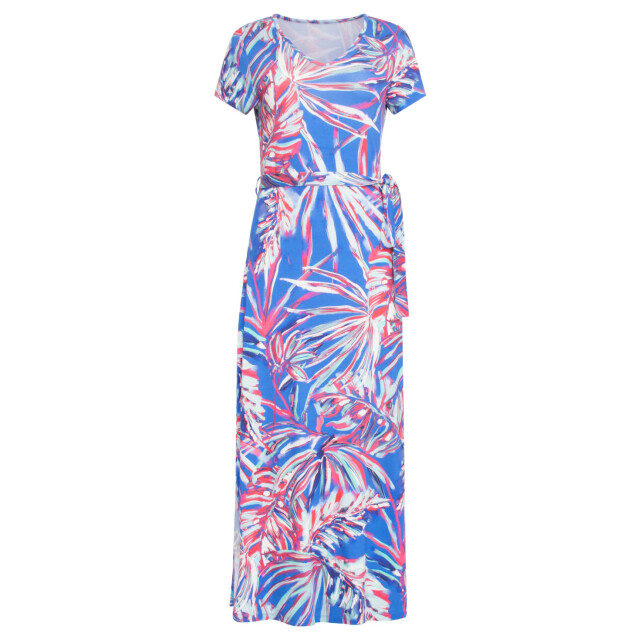 Smashed Lemon 24442 helder bladprint maxi zomerjurk | 24442-998-3XL large