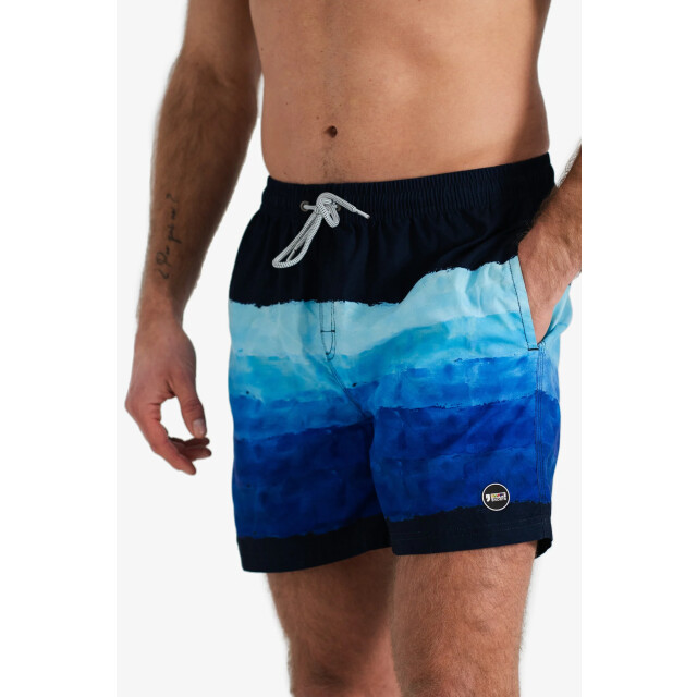 Happy Shorts Heren zwemshort waterverf strepen print blauw HS-SW-1160 large
