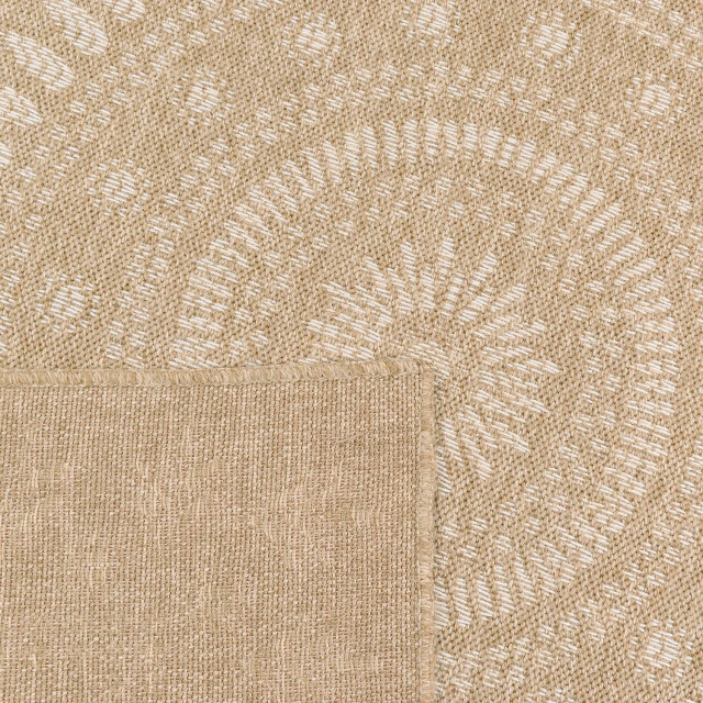 Muratap Outlet rond jute rond buitenkleed beige wit- 120 cm rond 3246015 large