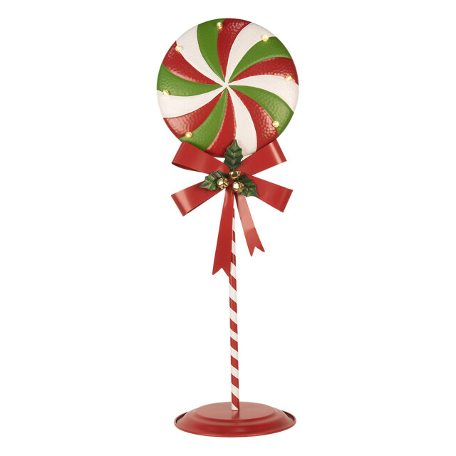 Clayre & Eef Kerstdecoratie met led-verlichting lolly 36x29x100 cm groen 3174049 large