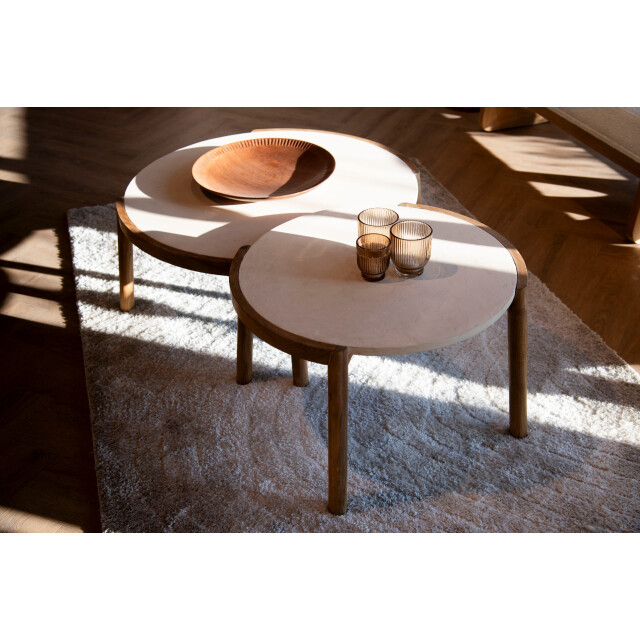 HSM Collection -salontafel coffees-60x60x40-/creme-teak/cement 2959316 large