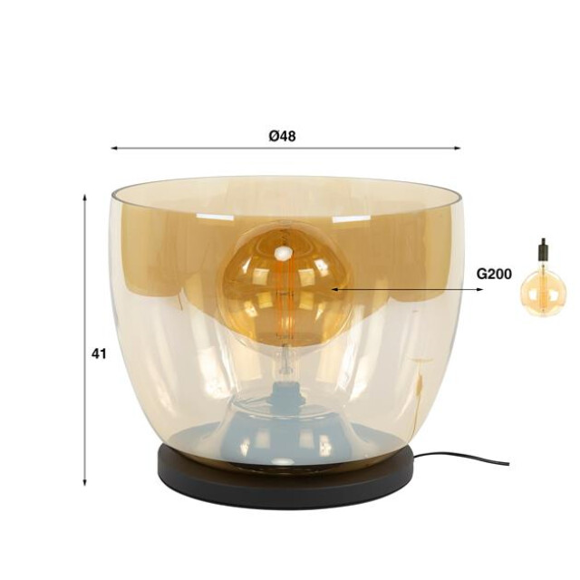 Hoyz vloerlamp up xxl amberkleurig glas Ø48 3171174 large
