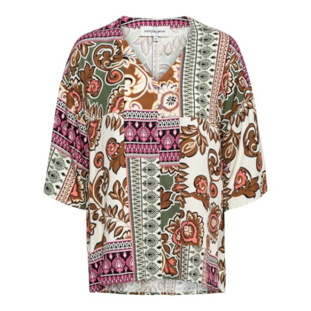 &Co Woman Blouse nena paisley olive multi Nena Paisley - Olive multi large