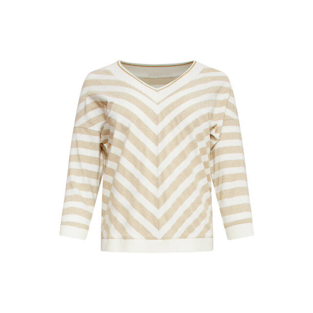 Smashed Lemon 25180 off white top met chevron streepprint | off 25180-010-025 large