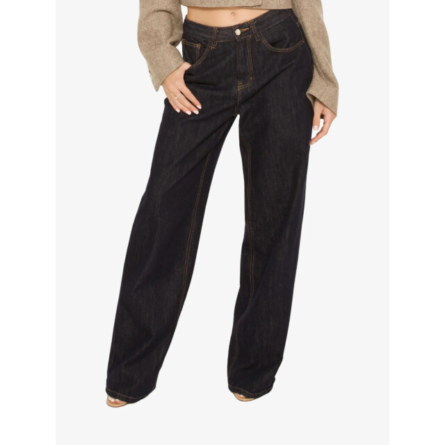 LA Sisters Dames spijkerbroek classic straight leg jeans dark blue 1786 large