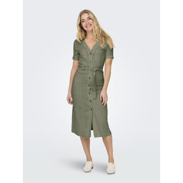 Only Onlsiesta ss linen bl shirt dress p army 4429.26.0001 large