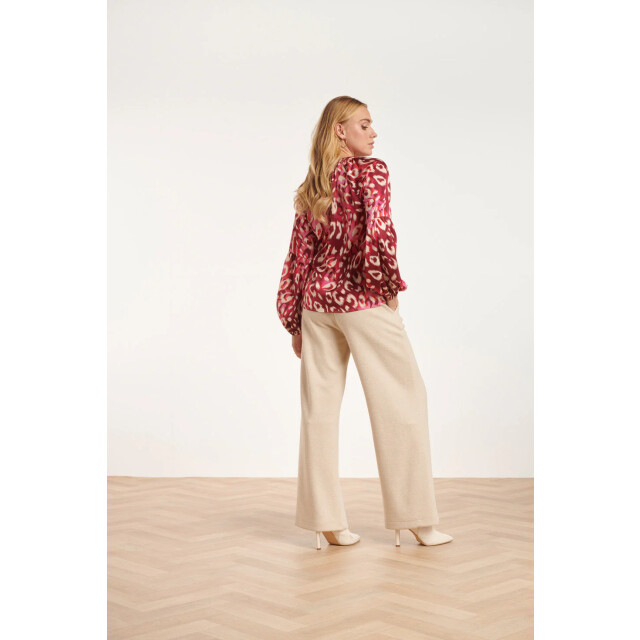 Smashed Lemon 24504 fuchsia cheetah print satijnen blouse | 24504-420-445 large
