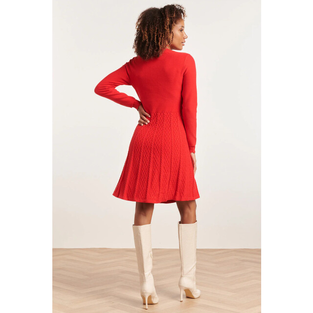 Smashed Lemon 23827 ronde hals jurk met uitlopende rok | 23827-450-L large