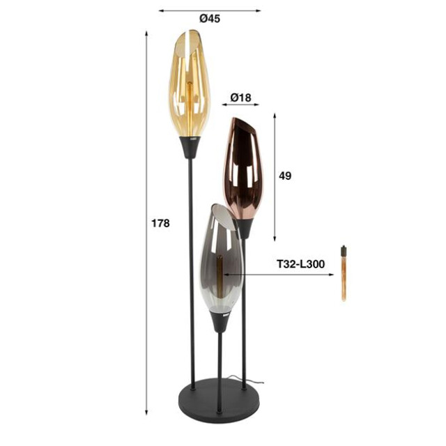 Hoyz vloerlamp cocoon xl mix glass - 3171167 large