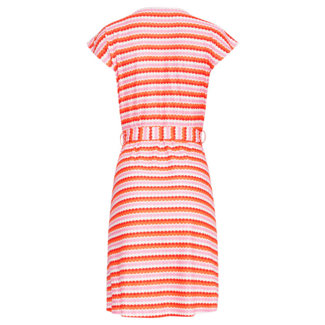 Smashed Lemon 25037 v-hals overlapped korte jurk met grafische dots, | 25037-998-XXL large