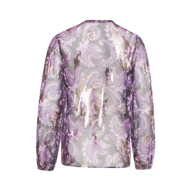 Smashed Lemon 24801 paarse paisley blouse met en jacquard | 24801-999-380 large