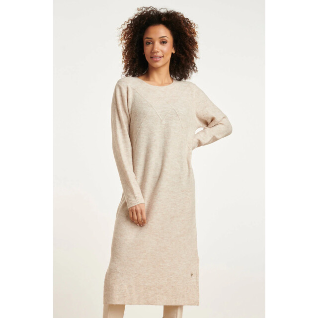 Smashed Lemon 24796 lange gebreide jurk met grafisch detail | 24796-010-XL large