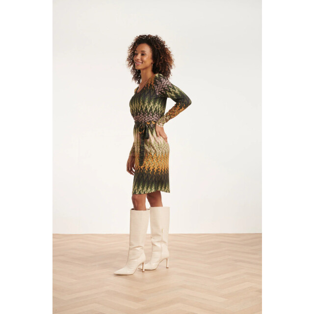 Smashed Lemon 24646 multicoloured zigzag jurk | 24646-530-998 large