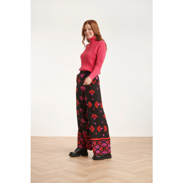 Smashed Lemon 24538 e broek met fuchsia grafische print | 24538-999-998 large