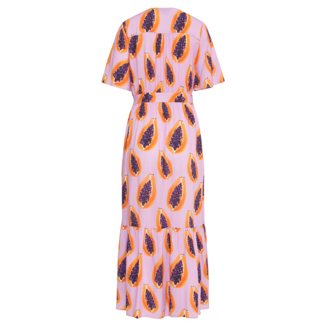Smashed Lemon 24327 lilae papaya print maxi jurk | 24327-300-998 large