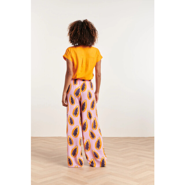 Smashed Lemon 24326 lilae papaya print flowy broek | 24326-300-998 large