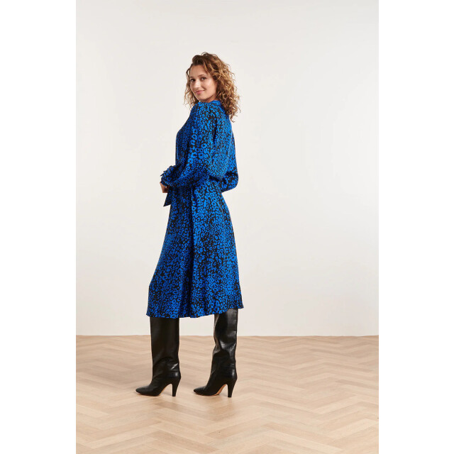 Smashed Lemon 23825 v-hals jurk met wijd uitlopende mouwen | 23825-999-650 large