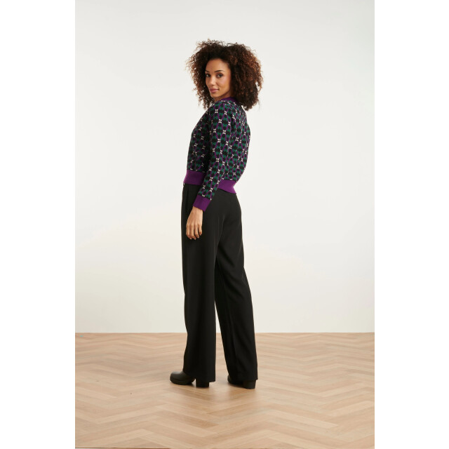 Smashed Lemon 24781 gebreide cardigan met retro print | 24781-998-380 large