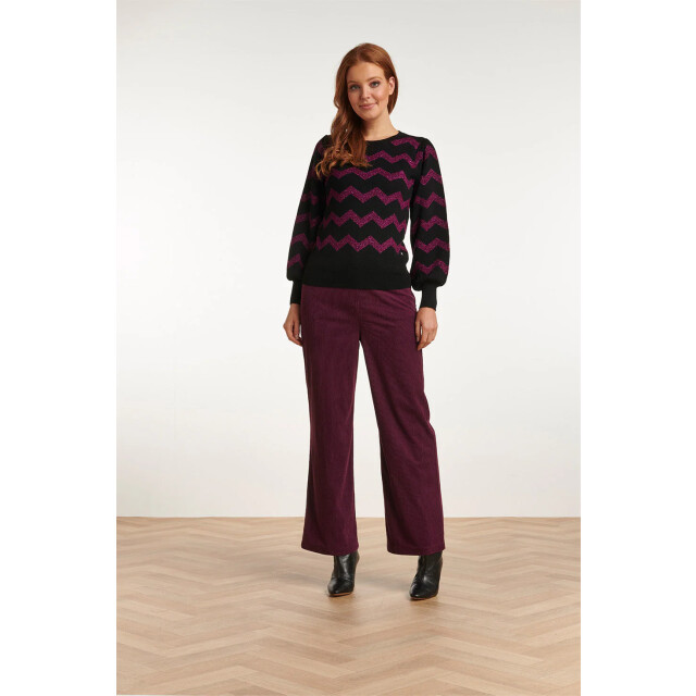 Smashed Lemon 23700-999-380 paarsee zigzagprint ronde hals top | 23700-999-380 large
