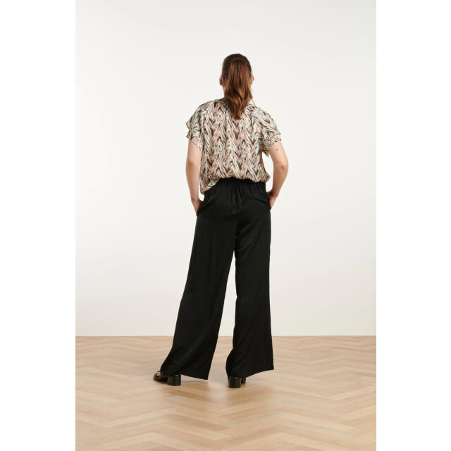 Smashed Lemon 25079 chiffon top met grafisch zigzag print, | 25079-010-998 large