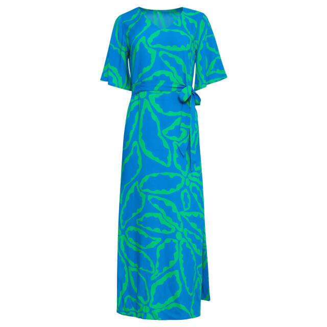 Smashed Lemon 25068 maxi jurk met grafische bloemenprint in felblauw 25068-650-530 large