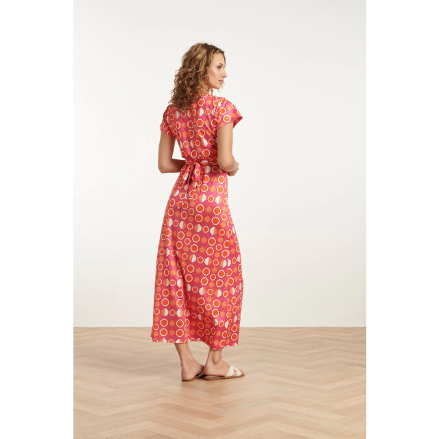 Smashed Lemon 25026 maxi jurk met v-hals met fruitprint | 25026-420-998 large