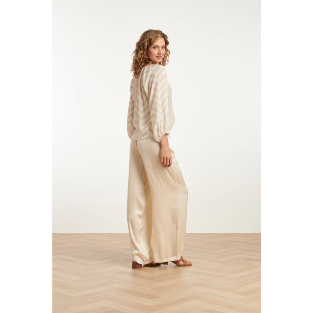 Smashed Lemon 25013 zachte en vloeiende 3/4 mouw top met zigzag print 25013-010-720 large