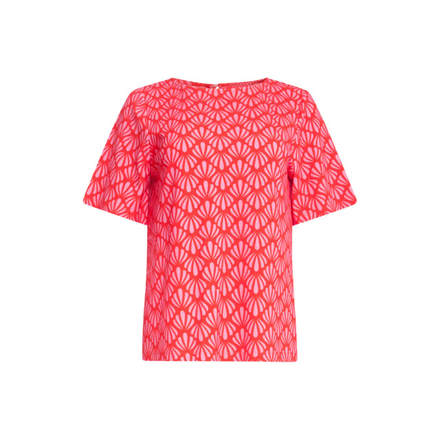 Smashed Lemon 25040 stretchy rondhals top met schelpprint | 25040-450-420 large