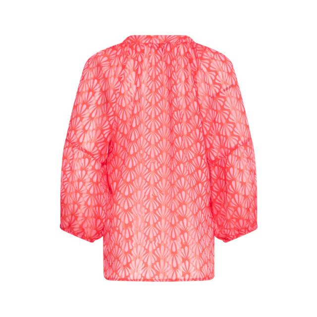 Smashed Lemon 25051 elegante chiffon top met schelpprint | 25051-450-420 large
