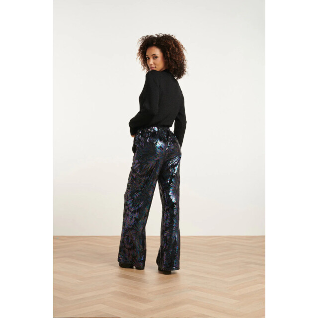 Smashed Lemon 24788 zwarte geribde coltrui met lurex 24788-999-M large