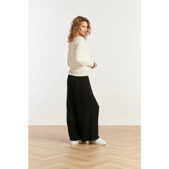Smashed Lemon 25265 off white knitted cardigan met e contrast details | 25265-010-999 large