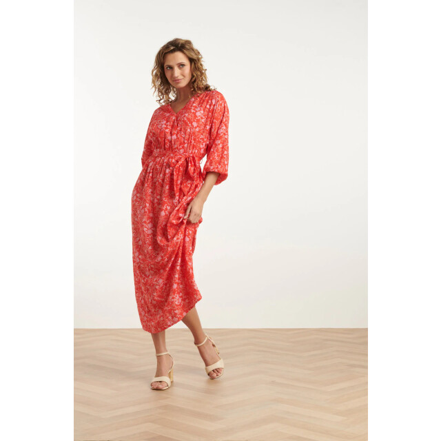 Smashed Lemon 25185 baby bloemenprint maxi jurk | 25185-450-998 large
