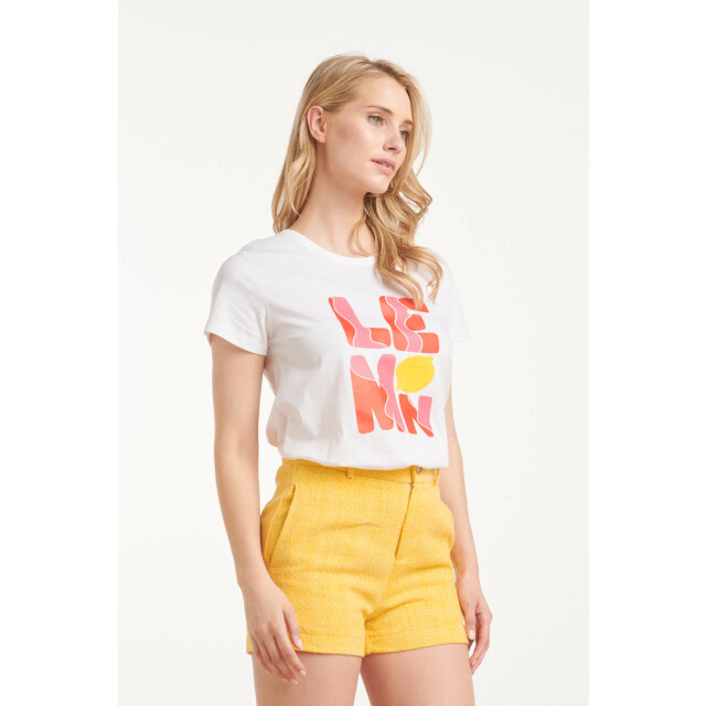 Smashed Lemon 25232 te katoenen t-shirt met lemon print, | 25232-000-998 large