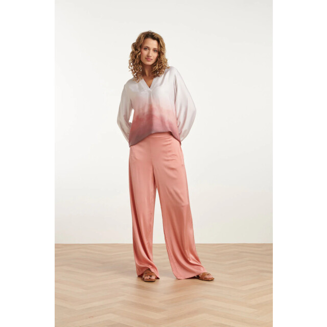 Smashed Lemon 25211 wijd satijnen broek | 25211-421-M large