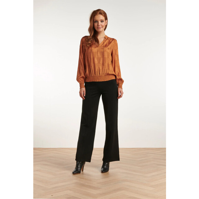Smashed Lemon 23761-240 mosterd v-hals top voor dames | 23761-240-L large