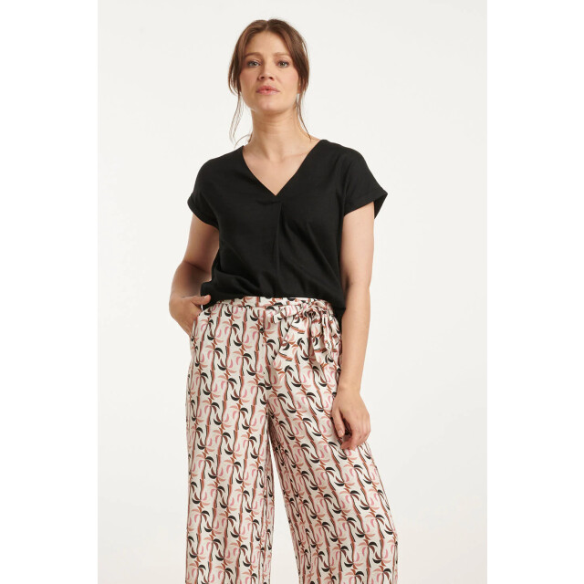 Smashed Lemon 25148 e linnen top met v-hals | 25148-999-L large