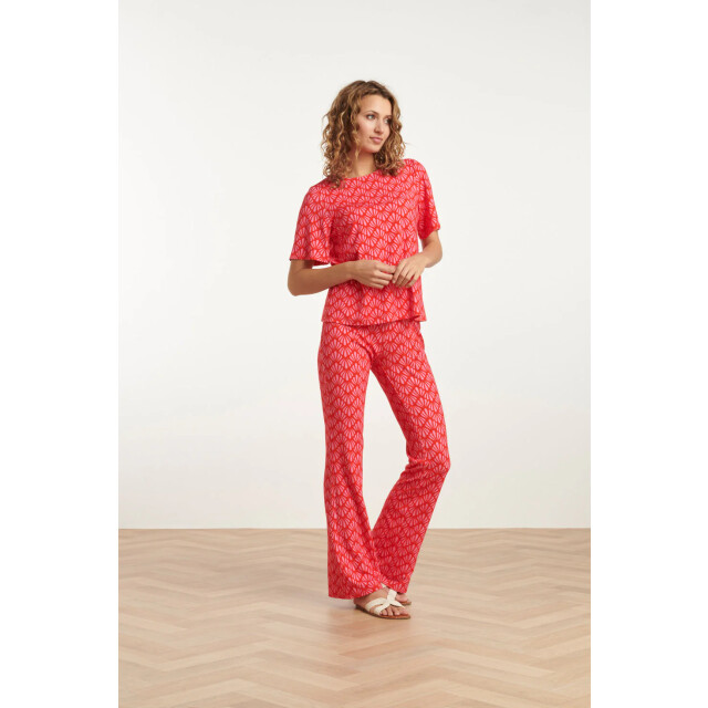 Smashed Lemon 25041 flared leggings met schelpenprint | 25041-450-420 large