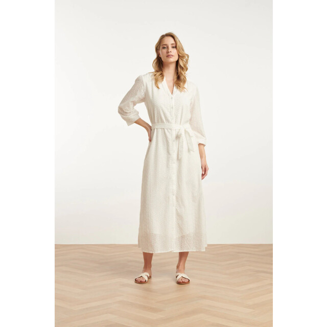 Smashed Lemon 25146 witte midi broderie anglaise jurk met 25146-000-4XL large