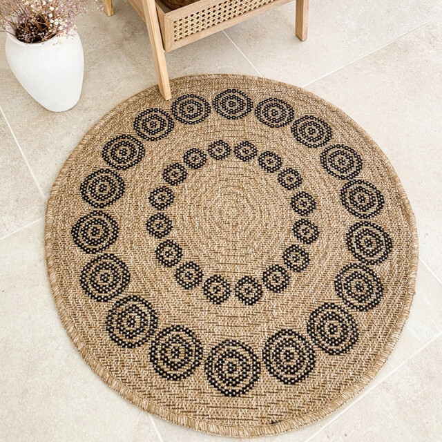 Muratap Relax amsterdam laagpolig jute rond buitenkleed in en outdoor modern 3174304 large